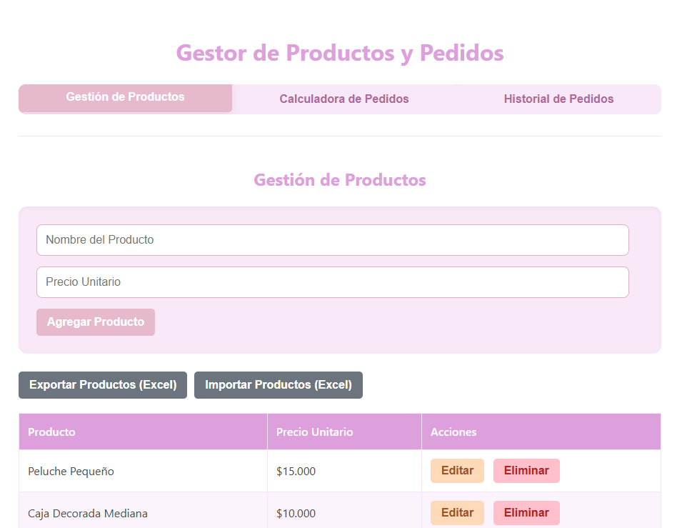 Gestión de Inventario y Calculadora Digital