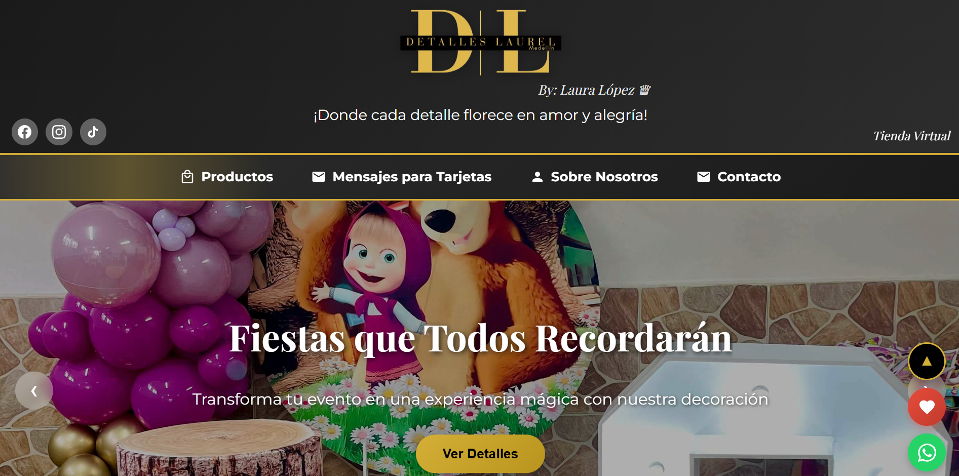 Página Web para Detalles Laurel Medellín